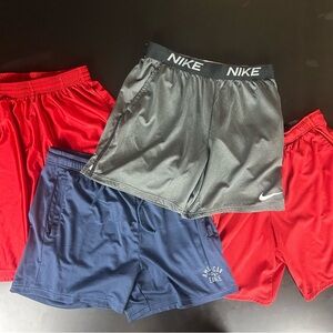 Bundle of  Athletic Shorts Set - Gray, Blue, Red